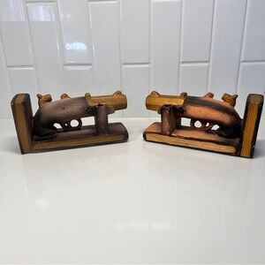 Vintage Pistol Bookends and Pen Holder Ceramic
